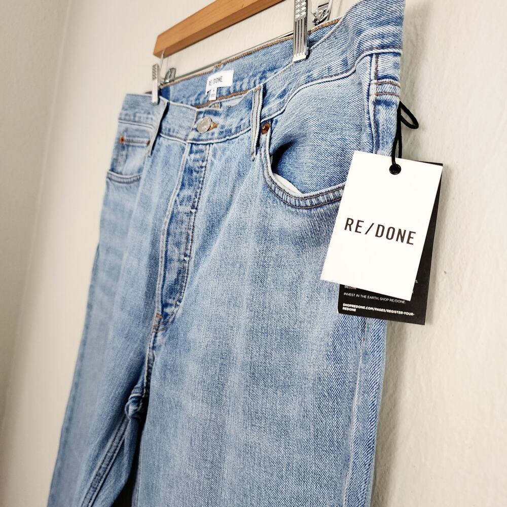 NWT RE/DONE 90s Loose Long Straight Leg Jeans Wasted Indigo Rigid Denim Size 30 - Picture 9 of 13